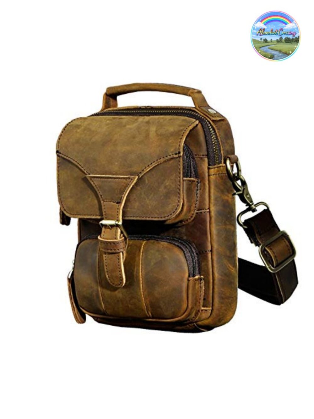 Genuine Leather Crossbody Messenger Bag Waist Pack Small Satchel